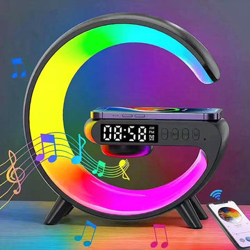 The G-Shaped Lamp With Wireless Charging and Bluetooth Speaker